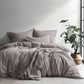 Bamboo Silk Bedding - White / Grey - 100% Organic